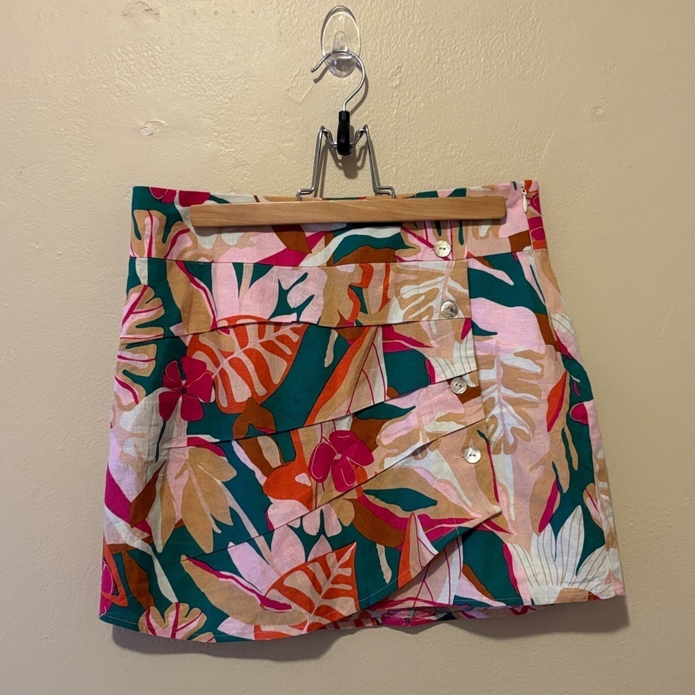 Forever 21 Multicolor Leaf Print Skirt